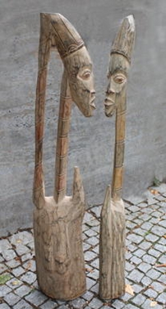 Kramo-Figur Mann und Frau / Kramo figurine, man and woman
